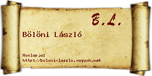 Bölöni László névjegykártya