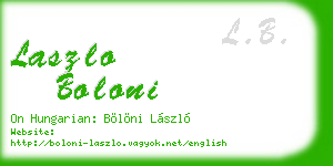 laszlo boloni business card